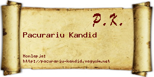 Pacurariu Kandid névjegykártya